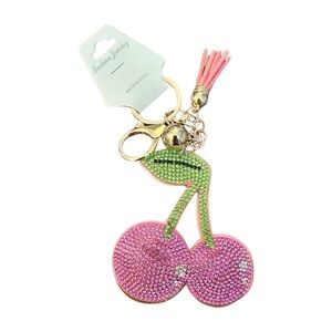 Fashion Jewelry Pink and‎ Green Cherry Key Holder